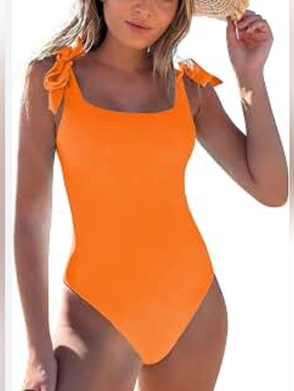 NWT Express Orange One-Piece Swimsuit with Shoulder Ties